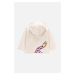 Dětská mikina Coccodrillo béžová barva, s kapucí, hladká