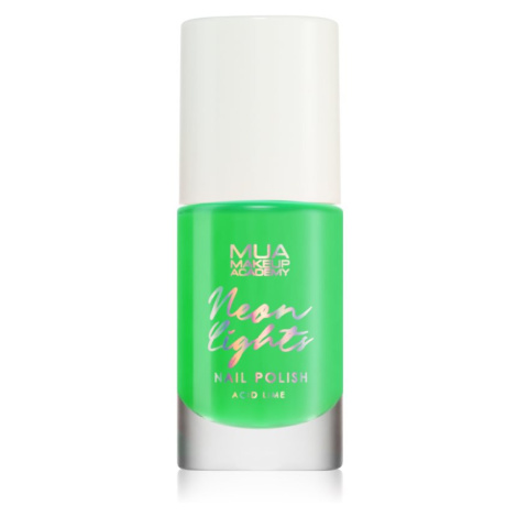 MUA Makeup Academy Neon Lights neonový lak na nehty odstín Acid Lime 8 ml