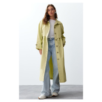 Trendyol Mint Oversize Wide Cut Long Trench Coat