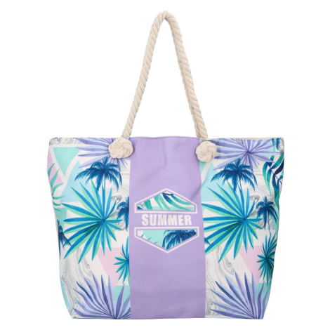 Prostorná plážová taška Tropy, fialová