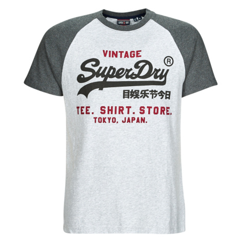 Superdry VINTAGE VL HERITAGE RGLN TEE Šedá