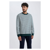 DEFACTO Comfort Fit Crew Neck Striped Sweatshirt