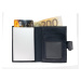 HL Kožená unisex malá peněženka na karty s RFID ochranou a vysouvacím patentem na karty - navy (