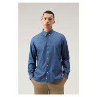 Košile woolrich classic indigo shirt modrá