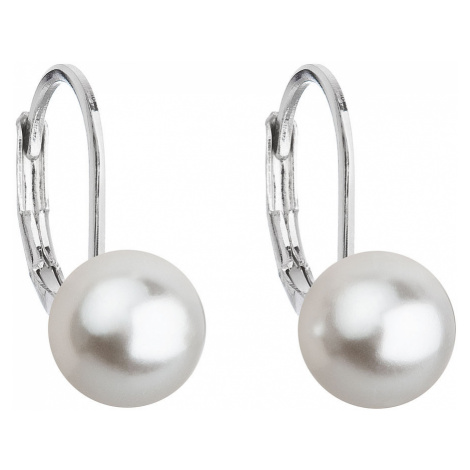 Evolution Group Náušnice bižuterie s perlou bílé kulaté 71068.1