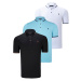 TRIPLE SET T8586 DEWBERRY MEN'S T-SHIRT-BLACK-WHITE-CYAN