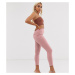 ASOS DESIGN Petite high waist trousers in skinny fit in blush-Pink