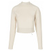 Ladies Interlock Short Turtleneck Crew - sand