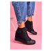 Plátěné dámské Sneakers černé barvy na skrytém podpatku