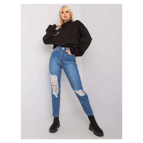 Modré roztrhané mom jeans Kessy RUE PARIS Fashionhunters