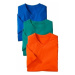 Pánské tričko, výstřih do V, sada 3 ks modrá+oranžová+zelená