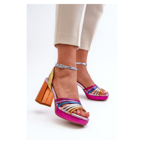 Dámské sandály na podpatku D&A CR920 Multikolor S.Barski
