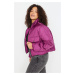 Trendyol Curve Plus Size Winterjacket - Purple - Puffer