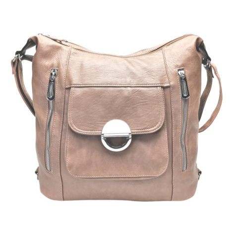 Velký hnědošedý kabelko-batoh 2v1 s kapsami Tapple