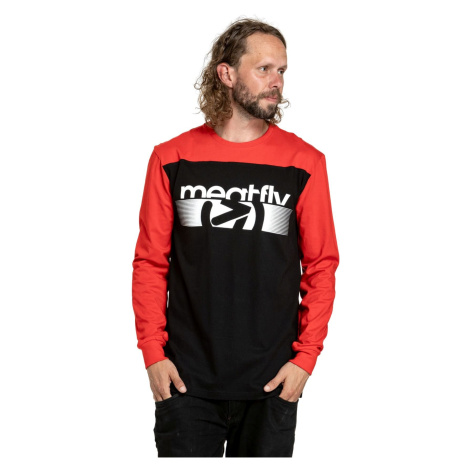 Meatfly pánské tričko s dlouhým rukávem Judgement Bright Red/White Arrow | Červená | 100% bavlna
