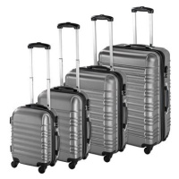 Skořepinové cestovní kufry sada 4 ks šedé