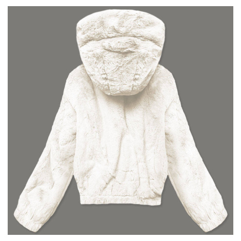 Krátká dámská kožešinová bunda v ecru barvě (R8050-26) S'WEST