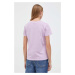 Bavlněné tričko Vans fialová barva