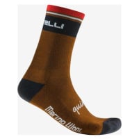 CASTELLI Cyklistické ponožky klasické - QUINDICI SOFT MERINO - hnědá