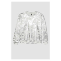 DEFACTO Batik Patterned Crew Neck Thick Sweatshirt