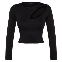 Trendyol Černé okno / vystřižený detail pleteného svetru