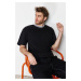 Trendyol Limited Edition Black Oversize/Wide Cut Knit Banded Textured Pique T-Shirt