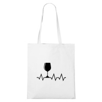 DOBRÝ TRIKO Bavlněná taška s potiskem Tep srdce víno Barva: Bílá