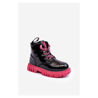 Zateplené patentované dětské boty Big Star Black and Pink