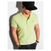 Světle zelené pánské basic polo tričko Ombre Clothing