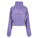 Ladies Short Chenille Turtleneck Sweater - lavender