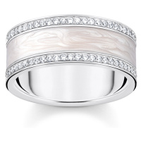 Thomas Sabo TR2446-041-14-58 Silver band prstýnek with white zirconia and enamel