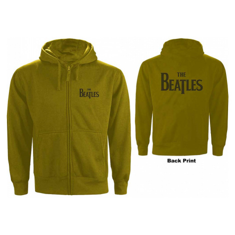 The Beatles mikina, Drop T Logo With Back Print Green, pánská RockOff