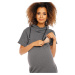 Těhotenské šaty ve stylu mikiny s prostorem na kojení model 1581 grafitové