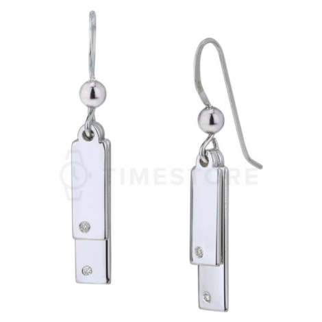 Visací stříbrné náušnice s diamantem TS-EA-0247