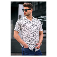 Madmext White Patterned Shirt 5533