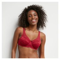 Červená dámská krajkovaná podprsenka DIM GENEROUS ESSENTIEL UNDERWIRE BRA