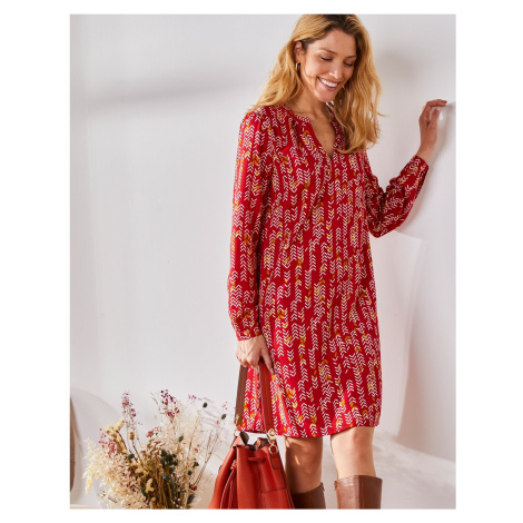 Blancheporte Rozšířené šaty se stylovými motivy červená/režná
