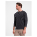 Men's wash henley longsleeve with raglan sleeves - black V1 OM-LSWL-22FW-001