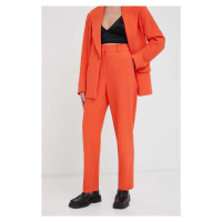 Kalhoty 2NDDAY dámské, oranžová barva, jednoduché, high waist