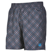 Plavecké šortky arena printed check 2 boxer grey/turquoise