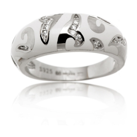 Luxusní stříbrný prsten zdobený smaltem STRP0446F Ego Fashion