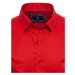 Buďchlap Módní červená jednobarevná košile s krátkým rukávem