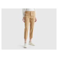 Benetton, Cropped Chinos In Stretch Cotton