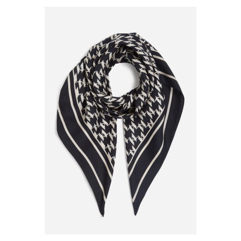 Šátek karl lagerfeld k/monogram silk scarf black/white