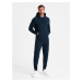 Men's BASIC cotton tracksuit set kangaroo sweatshirt + joggers - navy blue V1 Z85