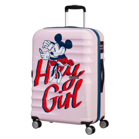 American Tourister Cestovní kufr Wavebreaker Disney Spinner 64 l - Minnie Darling Pink