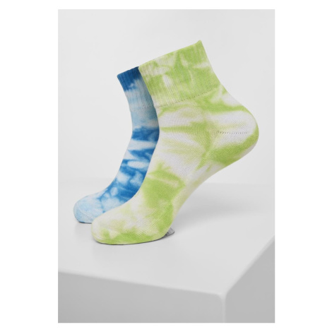 Kravata Dye Socks Short 2-Pack zelená/modrá Urban Classics