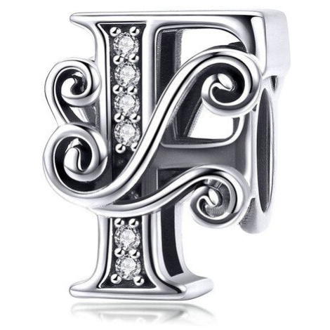 Stříbrný přívěsek vzorovaná abeceda BSC030 LOAMOER