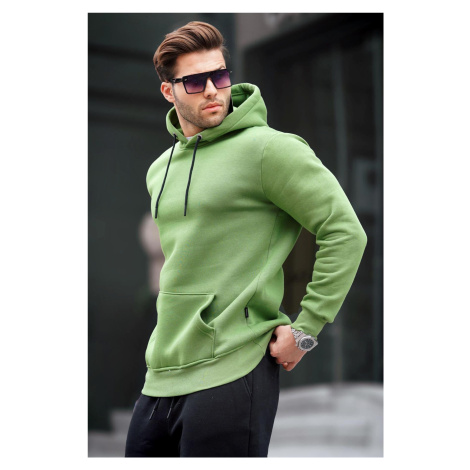 Madmext Men's Green Hooded Sweatshirt 5339