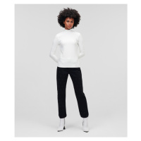 Rolák karl lagerfeld l-slv texture mockneck top bílá